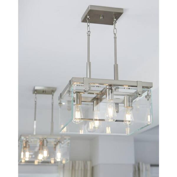 Glayse Collection 4-Light Brushed Nickel Semi-Flush Mount