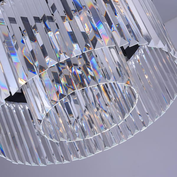 Annapolis 5-Light Black Unique/Statement Drum Chandelier with Crystal Accents