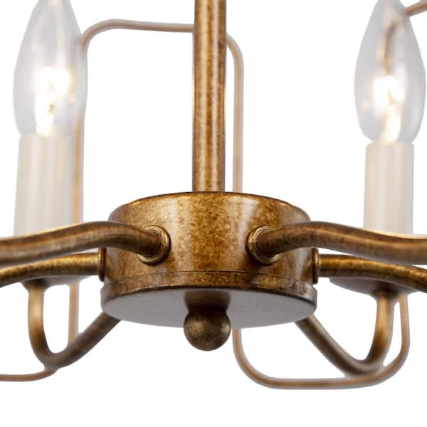 Antique Gold Dining Room Chandelier, 6-Light Modern Farmhouse Bedroom Ceiling Chandelier Light Fixture