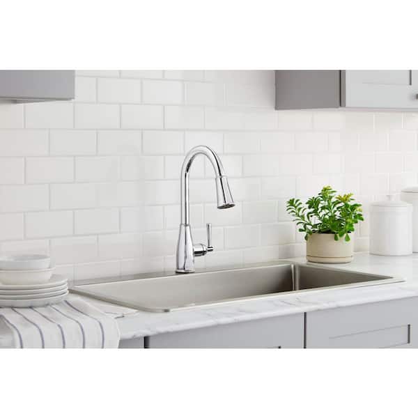 Fairhurst Single Handle Pull-Down Sprayer Kitchen Faucet with TurboSpray and FastMount in Chrome