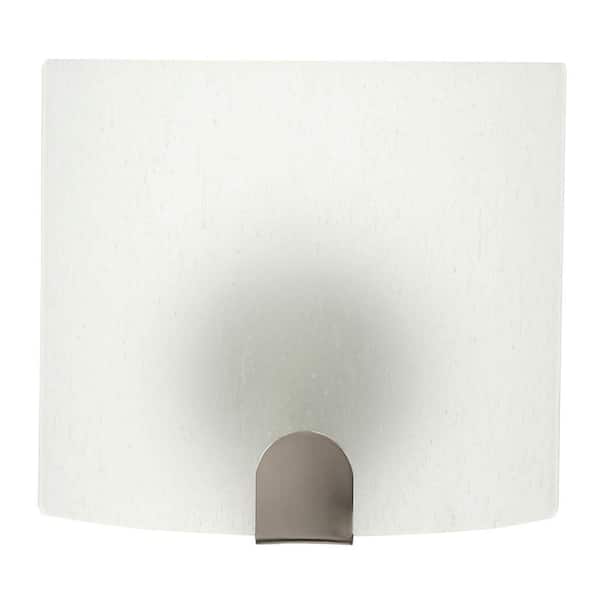 Obsidian 1-Light Brushed Nickel Sconce with Frosted Glass Shade
