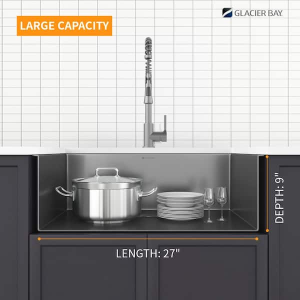 Gunmetal Black Stainless Steel 27 in. 18-Gauge Single Bowl Undermount Kitchen Sink