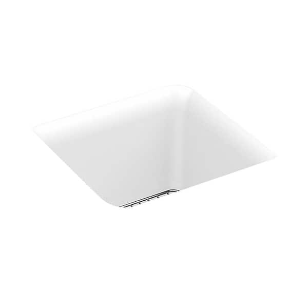 Cairn Matte White Granite Composite 16 in. Undermount Bar Sink