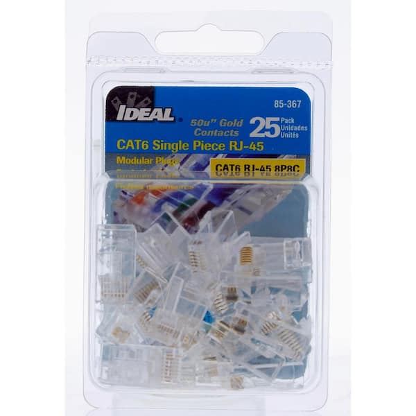 CAT 6 Single Piece Modular Plug (25-Pack)