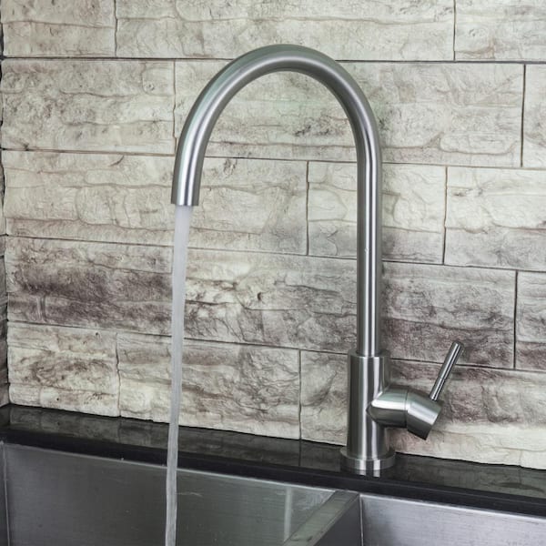 Single Hole Single-Handle Kitchen Faucet in Brushed Nickel