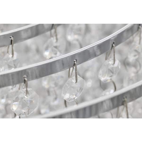Pamina 22 in. 5-Light Chrome Glam Drum Shade Chandelier