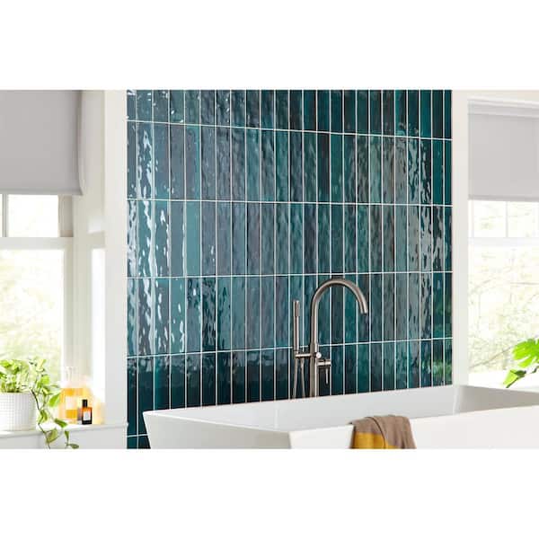 LuxeCraft Arteko Deep Teal 3 in. x 12 in. Glazed Wall Ceramic Tile (12 sq. ft./case)