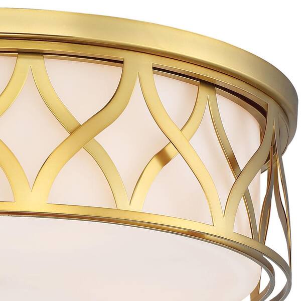 150-Watt Equivalence 20 in. Liberty Gold Integrated LED Flush Mount