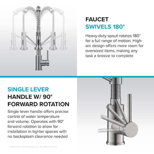 Loften Stainless Steel 33 in. Single Bowl Drop-In/Undermount Kitchen Sink with Pull Down Faucet in Spot Free Stainless