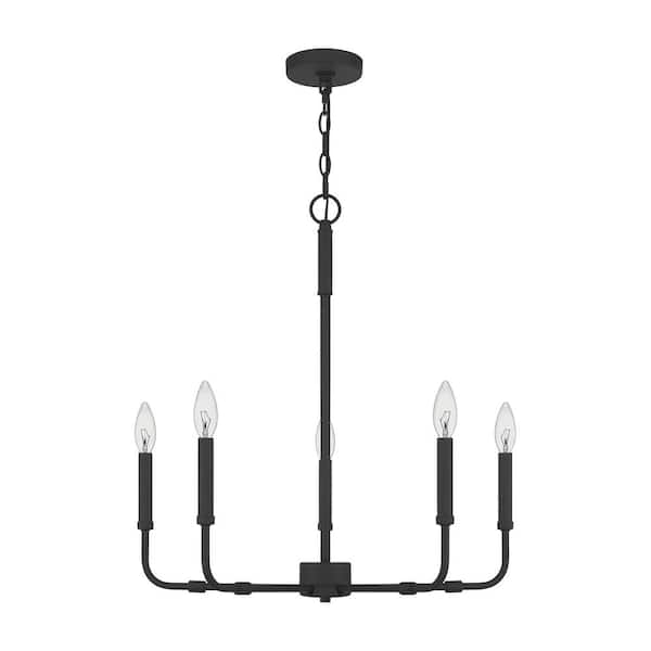 Abner 5-Light Matte Black Chandelier