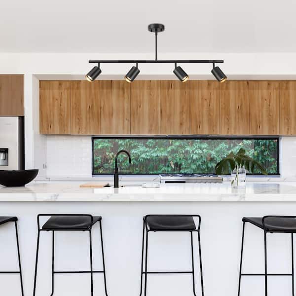 Willard 2.92 ft. 4-Light Matte Black Adjustable Height Linear Track Lighting Kit