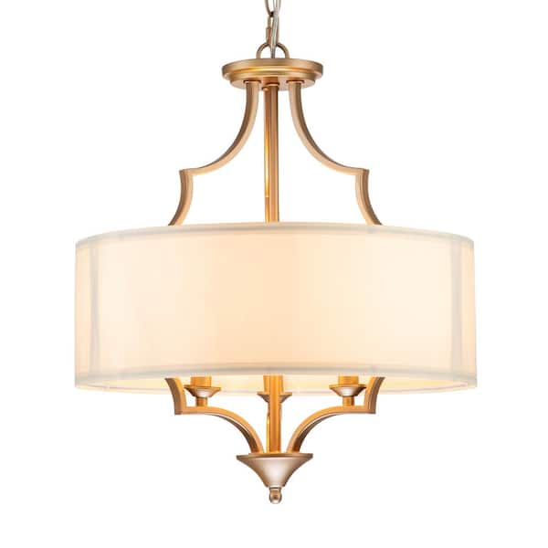 Fricke 3-Light Drum Shade Chandelier with Farmhouse Fabric Shade