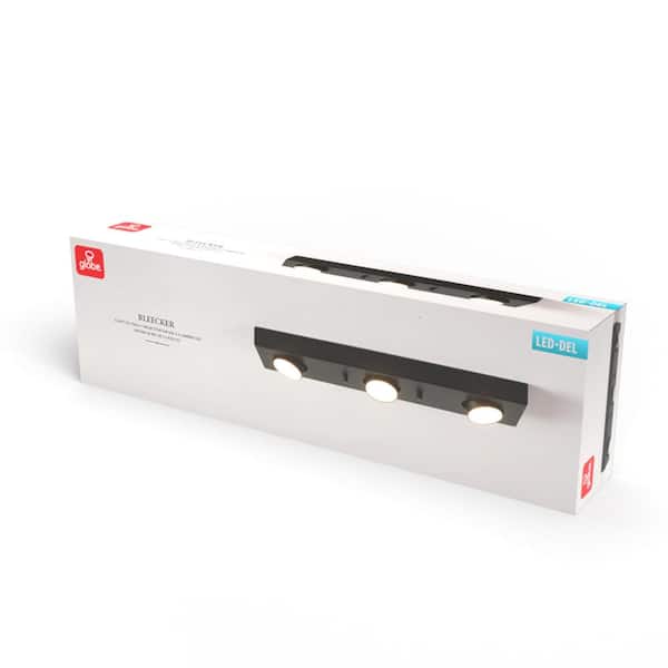 Bleecker 1.6 ft. 3-Light Matte Black Integrated LED Fixed Track Lighting Kit