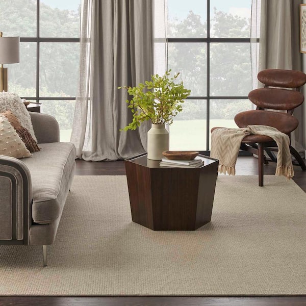 Hampton Rib - Cobblestone - Beige 13.2 ft. 32 oz. Wool Loop Installed Carpet
