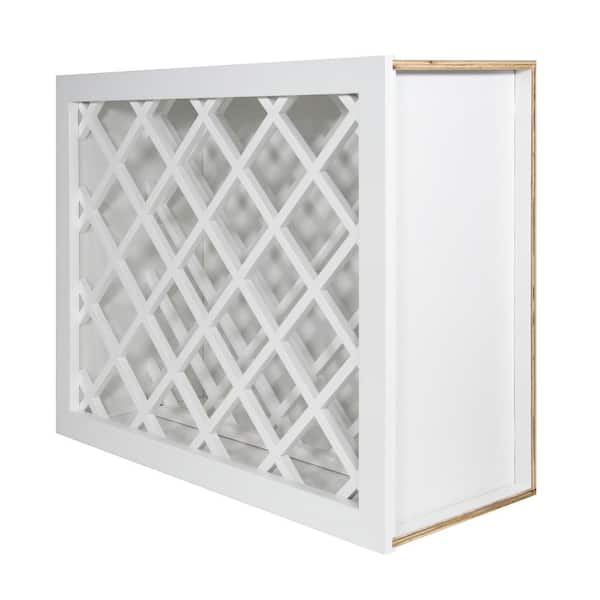 White Painted Shaker Style Ready to Assemble Wall Wine Rack Cabinet 24-in W x 30-in H x 12-in D