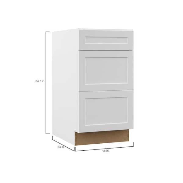 Designer Series Melvern Assembled 18x34.5x23.75 in. Drawer Base Kitchen Cabinet in White