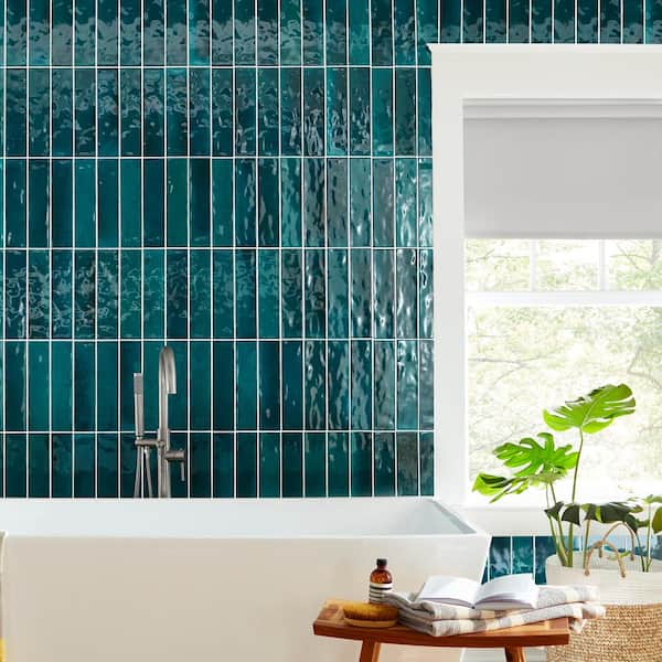 LuxeCraft Arteko Deep Teal 3 in. x 12 in. Glazed Wall Ceramic Tile (12 sq. ft./case)