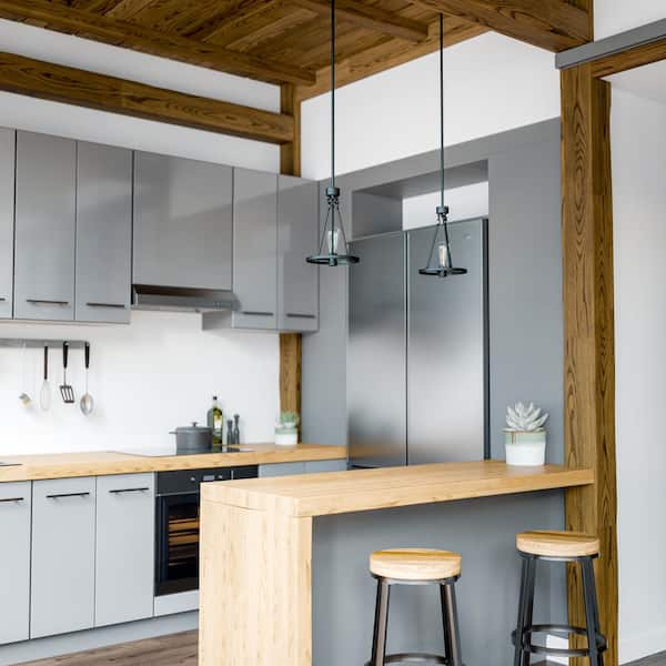 Stratton 1-Light Black Mini Pendant with No Shade