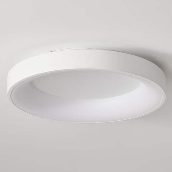 23.6 in. 1-Light Simply Circle Flush Mount LED Ceiling Lamp Fixture Light Hollow Design Ceiling Lighting