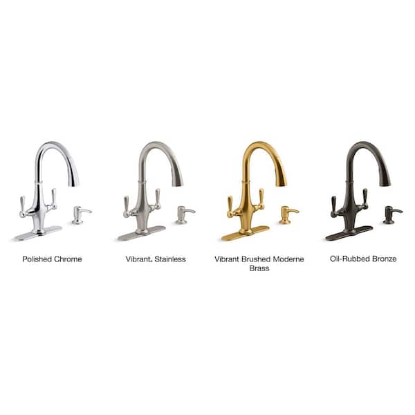 Pannier Two-Handle Pull Down Sprayer Kitchen Faucet in Oil-Rubbed Bronze