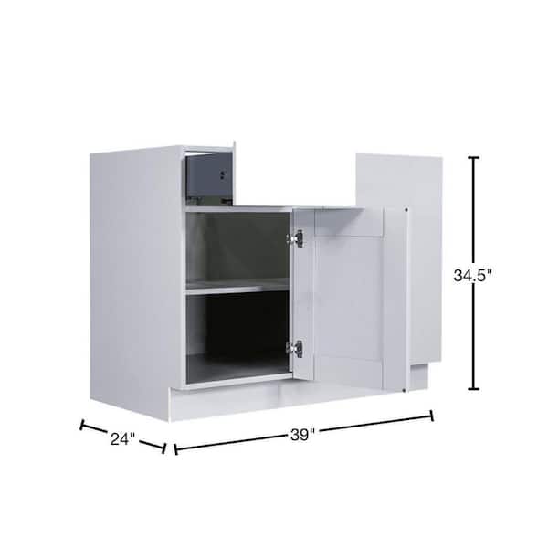 Anchester Assembled 39x34.5x24 in. Base Blind Corner Cabinet in Light Gray