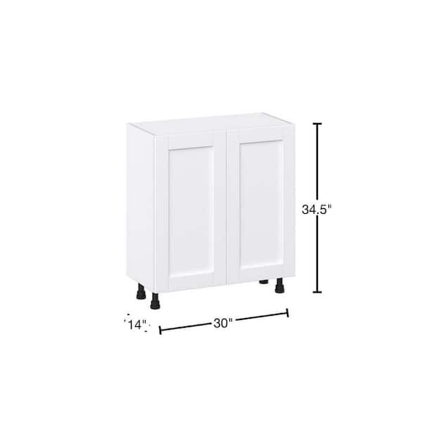 Mancos Glacier White Shaker Assembled Shallow Base Kitchen Cabinet with 2-Doors (30 in. W x 34.5 in. H x 14 in. D)