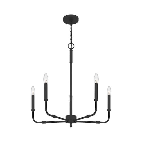 Abner 5-Light Matte Black Chandelier