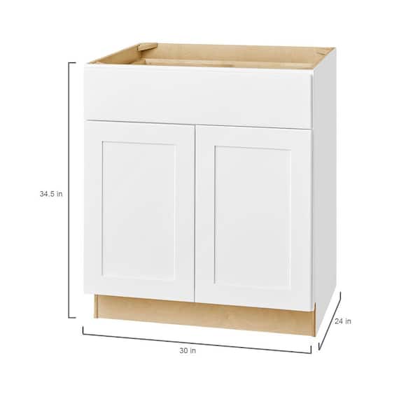 Avondale 30 in. W x 24 in. D x 34.5 in. H Ready to Assemble Plywood Shaker Base Kitchen Cabinet in Alpine White
