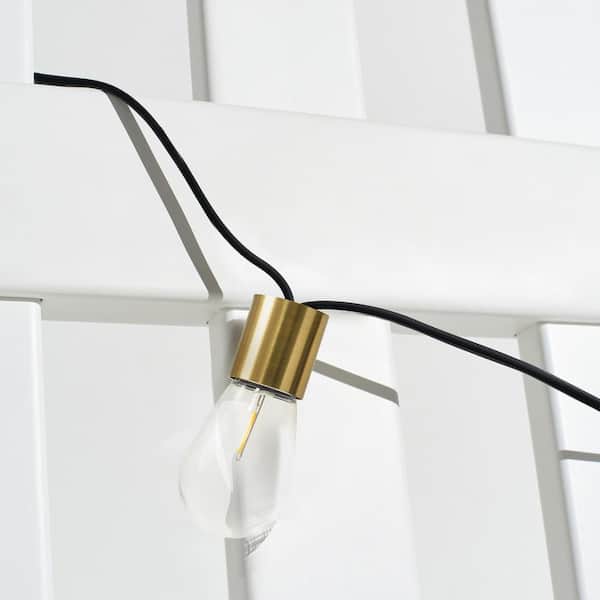 Ambience Glow 12-Light 28 ft. Outdoor Solar 1W 2700k LED S14 Edison Bulb String-Light