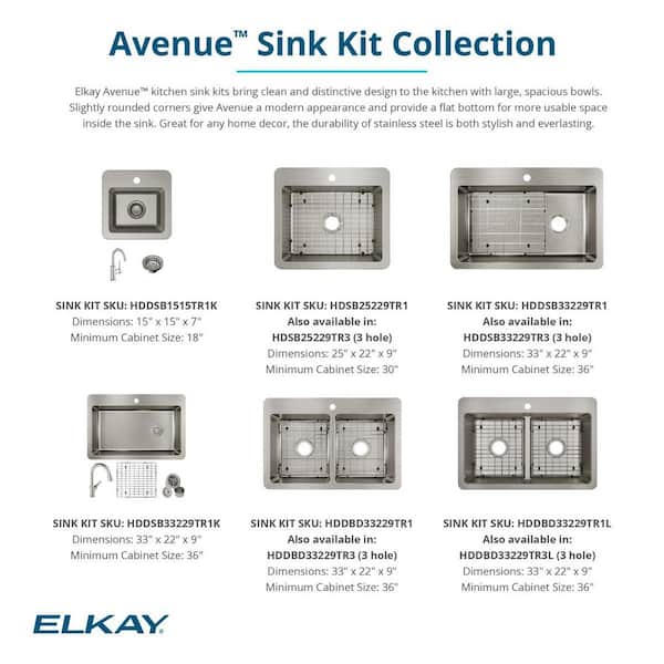 Avenue 18-Gauge Stainless Steel 33 in. Double Bowl Drop-In/Undermount Kitchen Sink with Low Divide