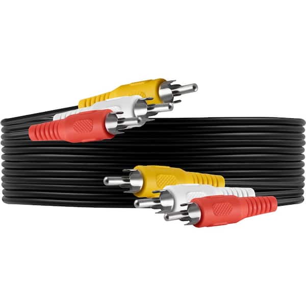 6 ft. Composite RCA Audio/Video Cable with Red, White, and Yellow Ends, 4-Pack