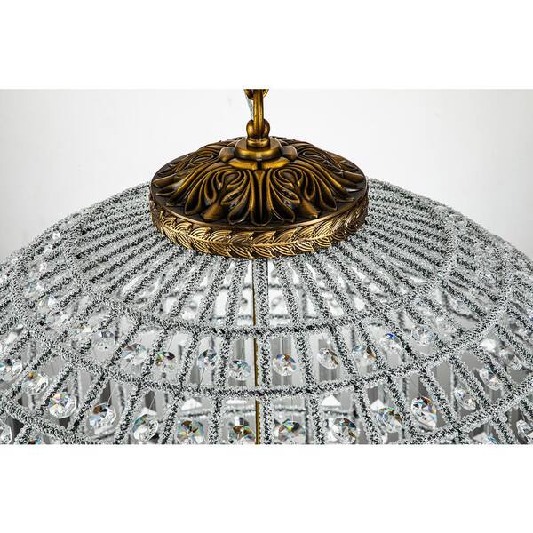 Allenglade 5-Light Unique Antique Gold Globe Chandelier with Crystal Accents