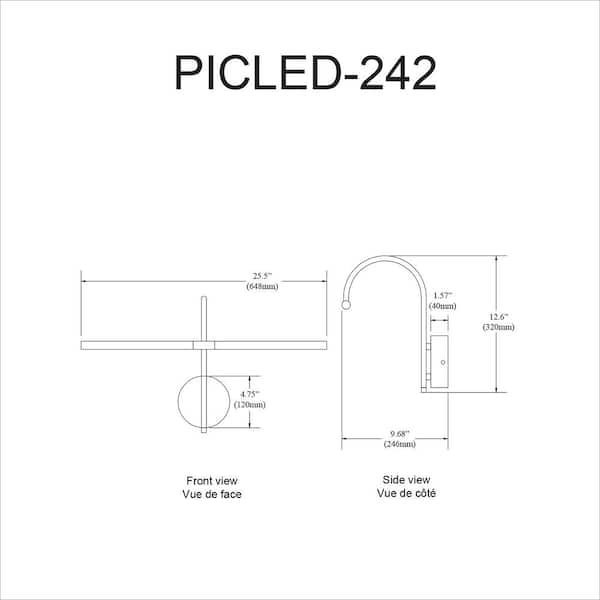 Display/Exhibit 12.75 in. 2-Lights Aged Brass LED Picture Light