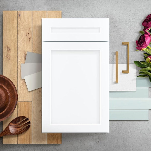 Designer Series Melvern Assembled 24x34.5x23.75 in. Base Kitchen Cabinet in White