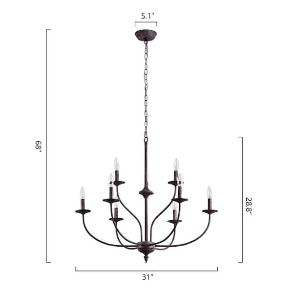 Boise 9-Light Black Candle Style Classic/Traditional Chandelier