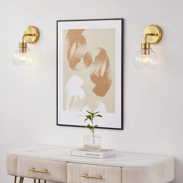 4.72 in. 1-light Antique Brass Globe Bathroom Vanity Wall Sconce(Set of 2)