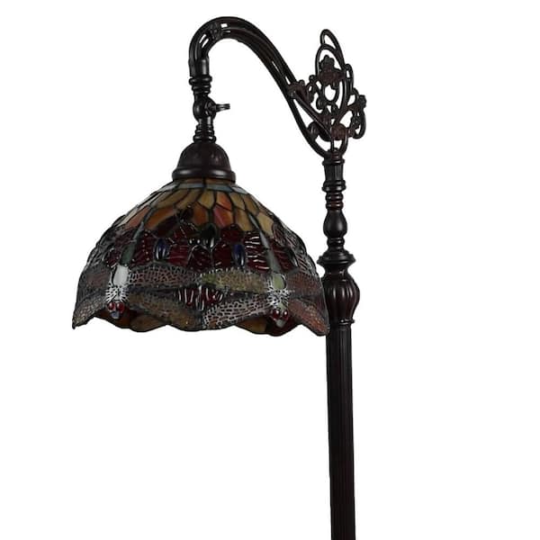 62 in. Tiffany Style Dragonfly Reading Floor Lamp