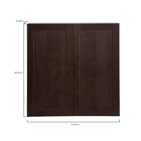 Edson Shaker Assembled 36x36x12.5 in. Wall Cabinet in Dusk