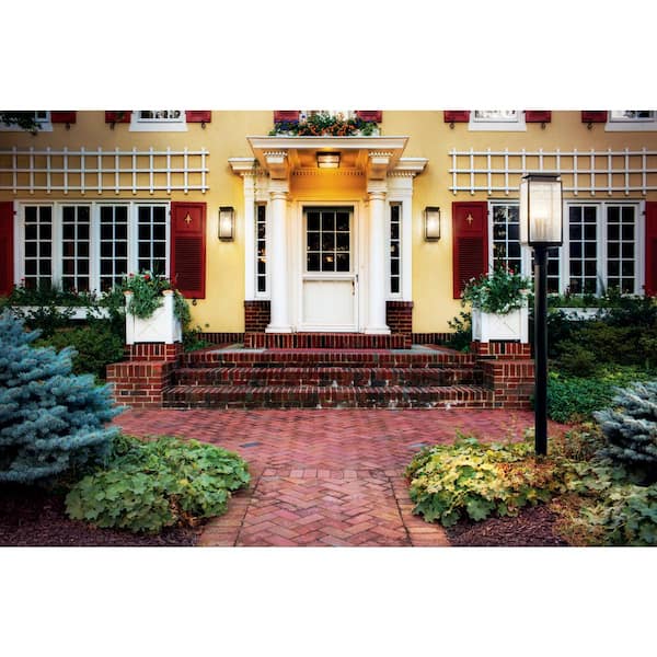 Manningham 2-Light Olde Bronze Outdoor Porch Ceiling Flush Mount Light with Clear Seedy Glass (1-Pack)