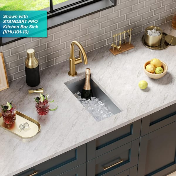 Oletto Single-Handle Kitchen Bar Faucet in Brushed Brass