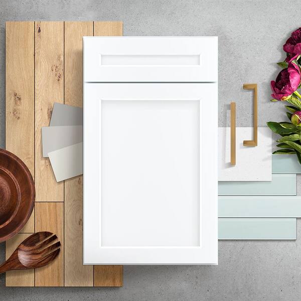 Designer Series Melvern Assembled 36x34.5x23.75 in. Sink Base Kitchen Cabinet in White