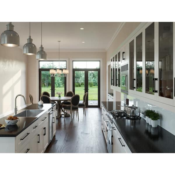 5 ft. Solid Surface Countertop in Black Galaxy Granite