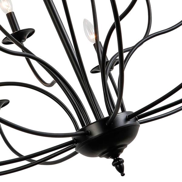 Boise 18 -Light Candle Style Traditional Chandelier with Wrought Iron Accents