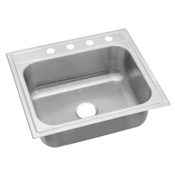 Pergola 25 in. Drop in Single Bowl Drop in 20 Gauge Stainless Steel Kitchen Sink