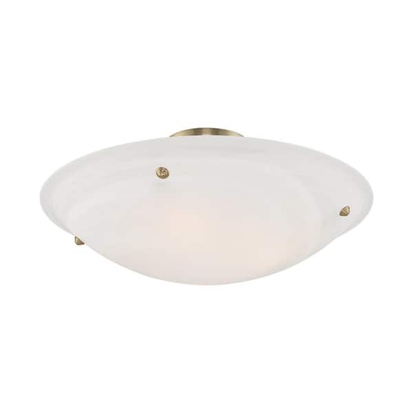 Oasis 4 Light Antique Brass Semi Flush Mount