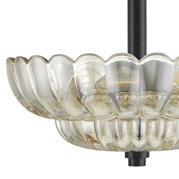 Adaview 11.75 in. 3-Light Mottled Cocoa Semi-Flush Mount