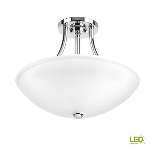 Gather Collection 17-Watt Polished Chrome Integrated LED Semi-Flush Mount