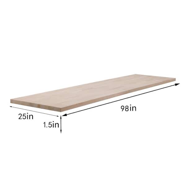 8 ft. L x 25 in. D Unfinished Birch Butcher Block Countertop in With Standard Edge
