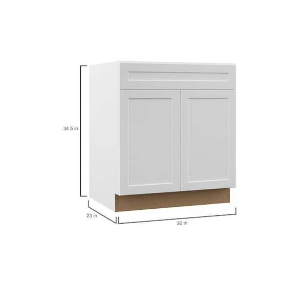 Designer Series Melvern Assembled 36x34.5x23.75 in. Sink Base Kitchen Cabinet in White