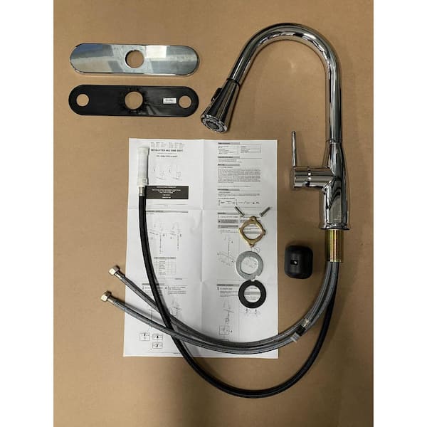 Cartway Single-Handle Pull-Down Sprayer Kitchen Faucet in Chrome